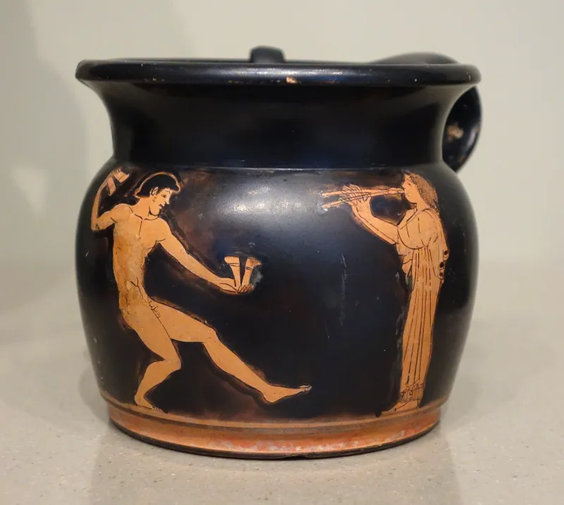 Red-Figure Mug With Dancer And Flute-Player (Boston Mfa 