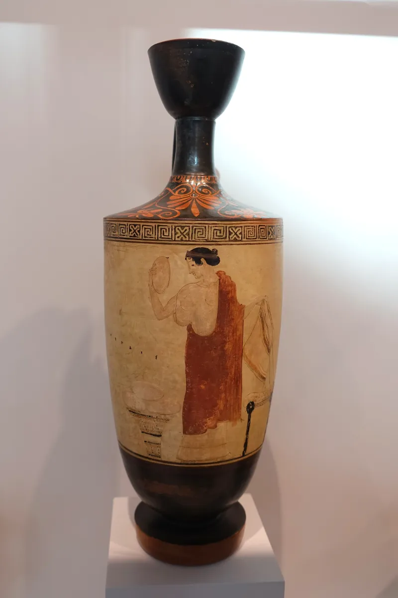 Woman With Balls Of Wool, Lekythos, By The Pan Painter Or Brygos Painter, Attic Greek, 470 Bc, White-Ground Terracotta - Sackler Museum - Harvard University - 