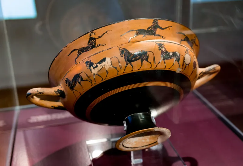 Related To The C Painter - Abv 60 6 - Herakles And Kyknos - Centaurs - Animal Frieze - Cattle And Hoplites - Riders - Basel Asusl Bs 428 - 