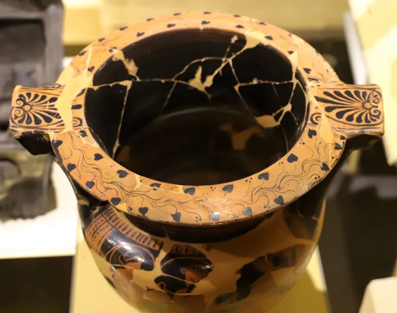 Pittore Di Camucia, Cratere Attico A Colonnette, Con Nike Tra Dee E Dioniso Tra Menadi, 460-450 Ac Collezione Sergardi 
