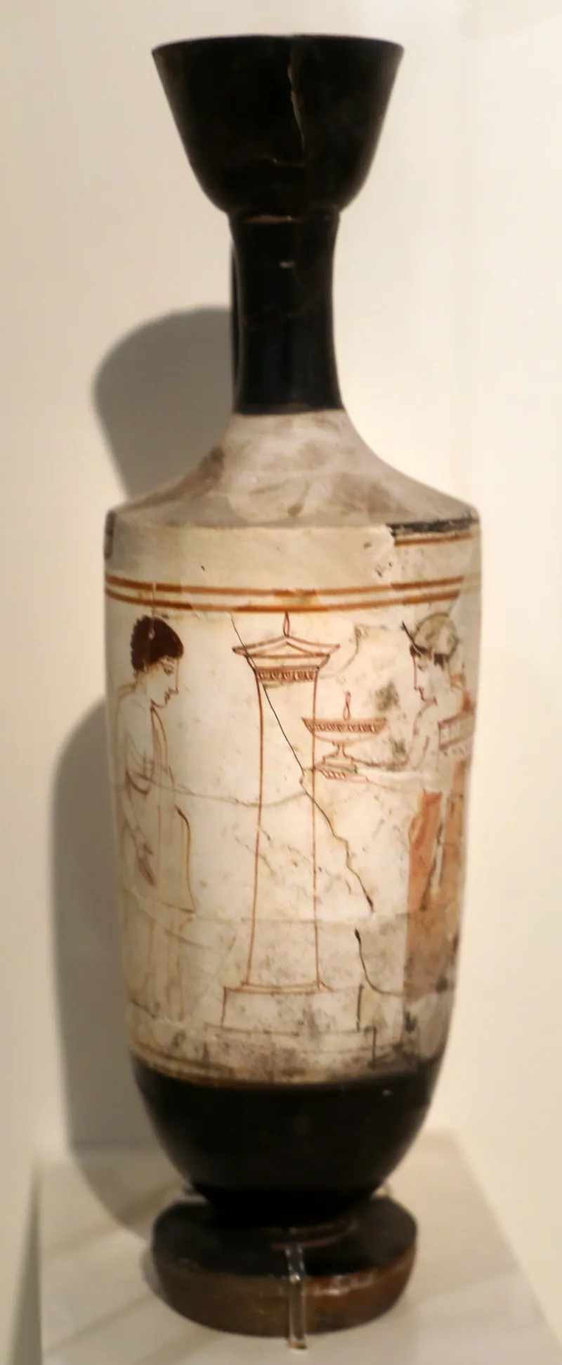 Periodo Classico Maturo, Lekythos Attico A Sfondo Bianco Con Giovani Presso Una Stele Feneraria, Da L Kerameikos, Pittore Di Carlsberg, 435-420 Ac 1775, 