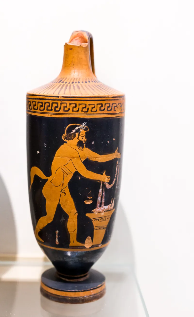 Carlsruhe Painter Arv 734 83 Satyr With Tainiai At 