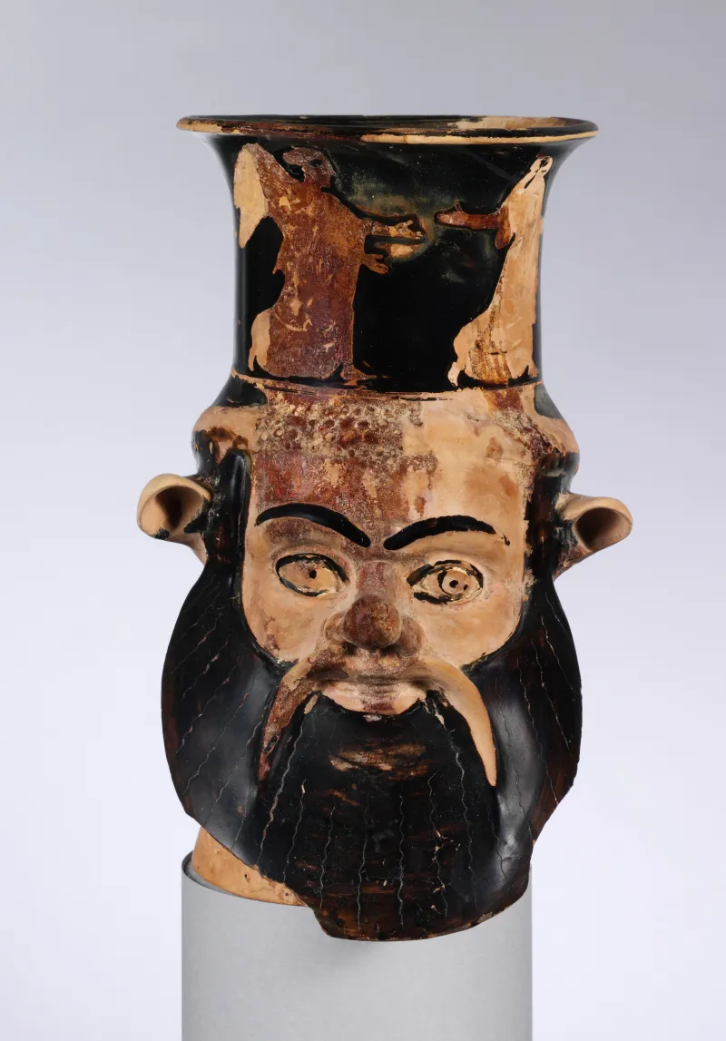 Terracotta Mug In The Form Of A Satyr's Head Met 