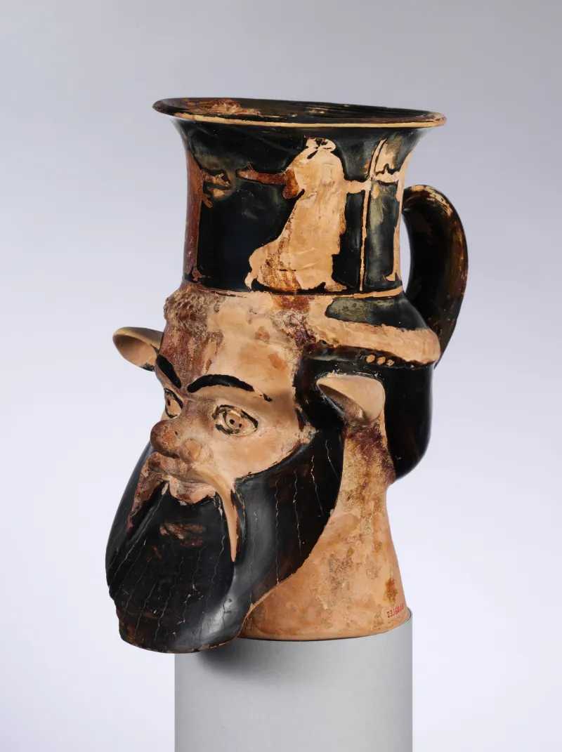 Terracotta Mug In The Form Of A Satyr's Head Met 