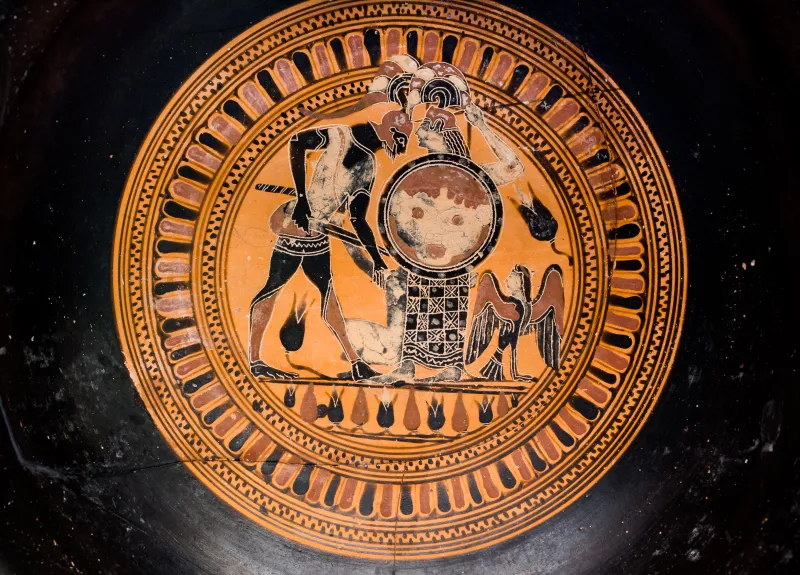 Kassandra Painter - Abv 60 20 - Aias And Kassandra - Achilles And Memnon - Introduction Of Herakles Into Olympos - London Bm 1885-1213-11 - 