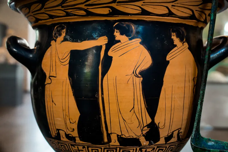 Cassel Painter Arv 1083 1 Woman Playing Barbitos With Youth And Eros - Three Draped Youths 