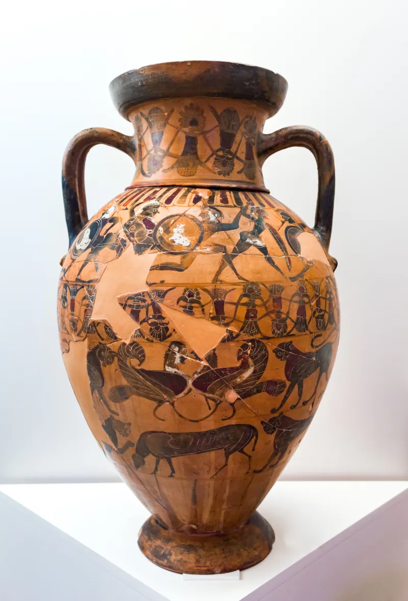 Castellani Painter - Abv 100 73 - Fight - Satyrs And Maenads - Animal Friezes - Roma Mnevg 50631 - 