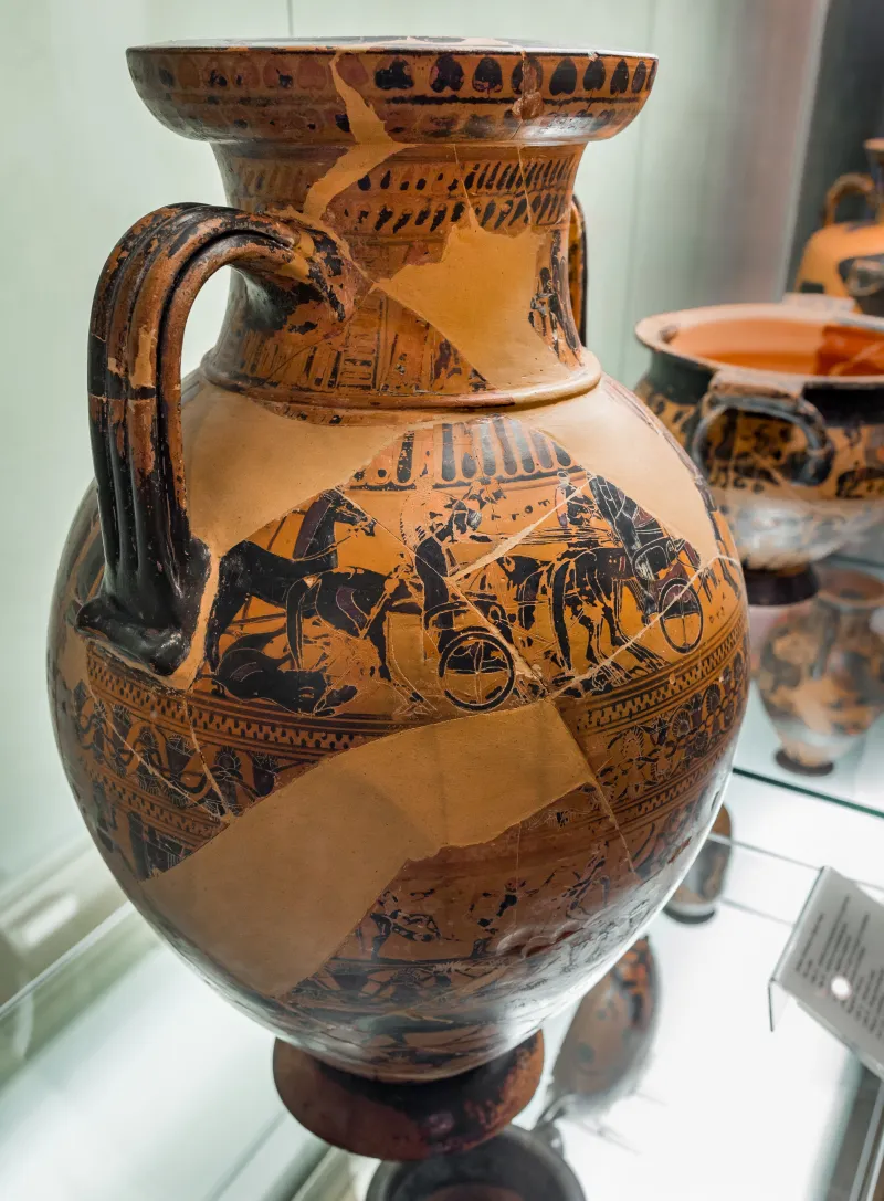 Castellani Painter - Abv 95 8 - Departure Of Amphiaraos - Chariot Race - Herakles Fighting Amazons - Satyrs And Maenads - Animal Frieze - Firenze Man 3773 - 
