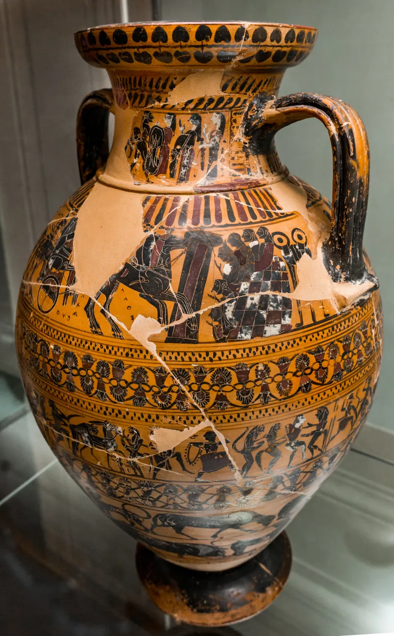 Castellani Painter - Abv 95 8 - Departure Of Amphiaraos - Chariot Race - Herakles Fighting Amazons - Satyrs And Maenads - Animal Frieze - Firenze Man 3773 - 