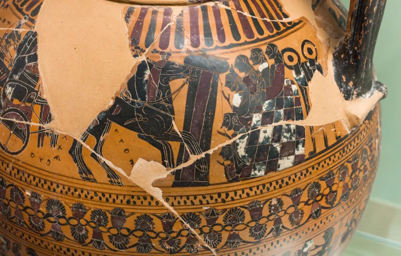 Castellani Painter - Abv 95 8 - Departure Of Amphiaraos - Chariot Race - Herakles Fighting Amazons - Satyrs And Maenads - Animal Frieze - Firenze Man 3773 - 