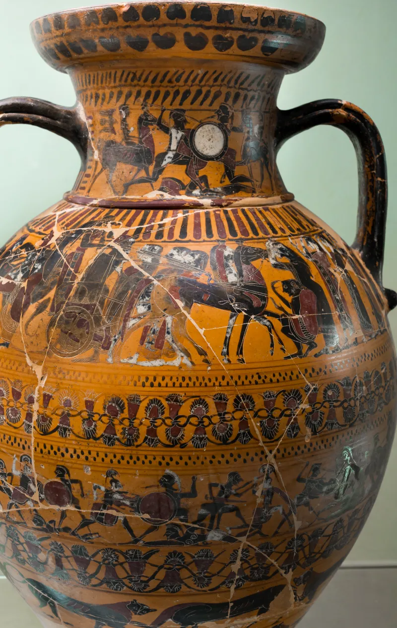 Castellani Painter - Abv 95 8 - Departure Of Amphiaraos - Chariot Race - Herakles Fighting Amazons - Satyrs And Maenads - Animal Frieze - Firenze Man 3773 - 