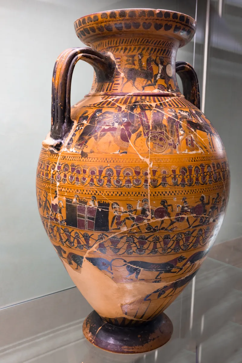 Castellani Painter - Abv 95 8 - Departure Of Amphiaraos - Chariot Race - Herakles Fighting Amazons - Satyrs And Maenads - Animal Frieze - Firenze Man 3773 - 
