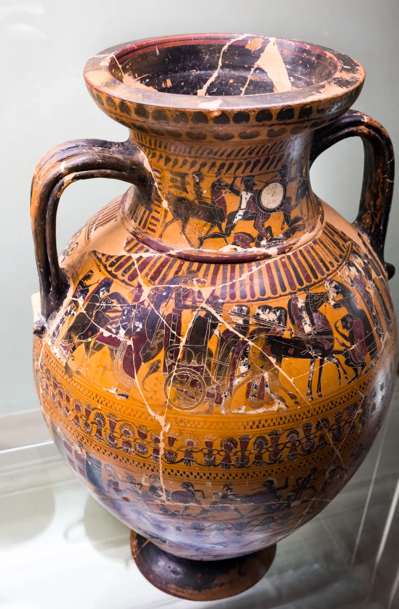 Castellani Painter - Abv 95 8 - Departure Of Amphiaraos - Chariot Race - Herakles Fighting Amazons - Satyrs And Maenads - Animal Frieze - Firenze Man 3773 - 