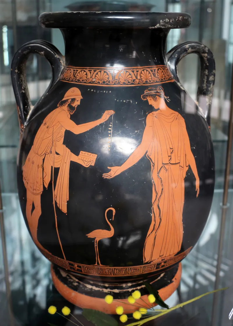 Pittore Di Chicago, Pelike Attica Con Polinice Che Dona La Collana Di Armonia Ad Erifile, 450-440 Ac, Da 
