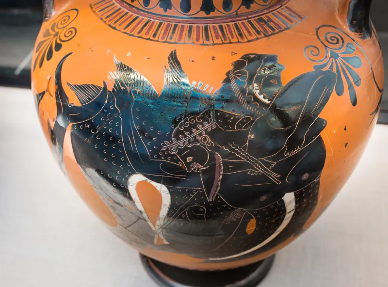 Chiusi Painter - Abv 371 145 - Herakles And Triton - Dionysos And Ariadne With Satyrs - München As 1568 - 