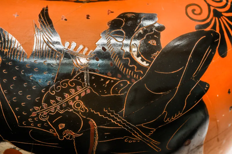 Chiusi Painter - Abv 371 145 - Herakles And Triton - Dionysos And Ariadne With Satyrs - München As 1568 - 