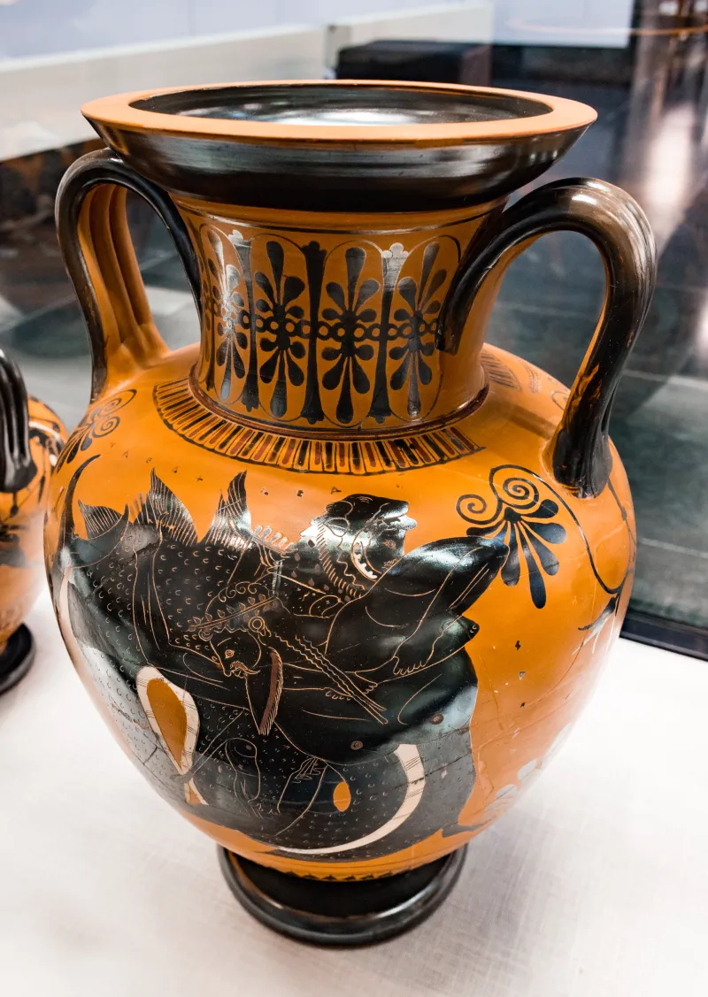 Chiusi Painter - Abv 371 145 - Herakles And Triton - Dionysos And Ariadne With Satyrs - München As 1568 - 