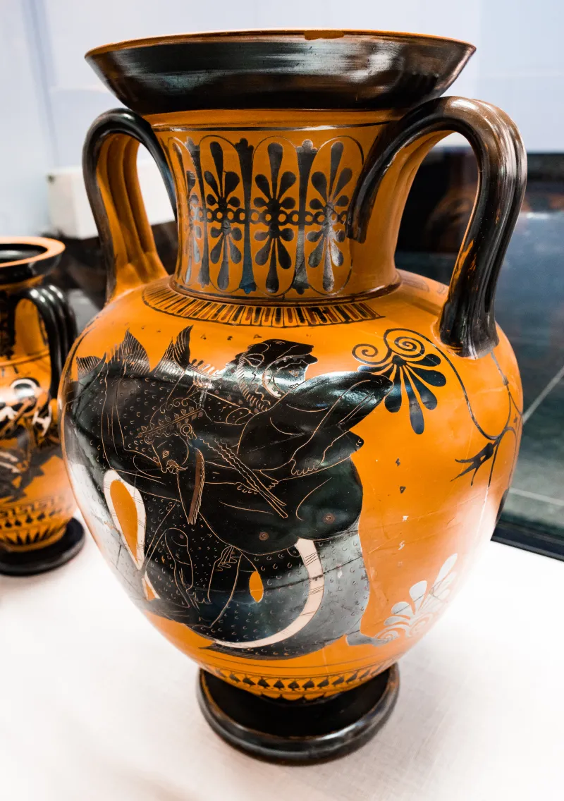Chiusi Painter - Abv 371 145 - Herakles And Triton - Dionysos And Ariadne With Satyrs - München As 1568 - 
