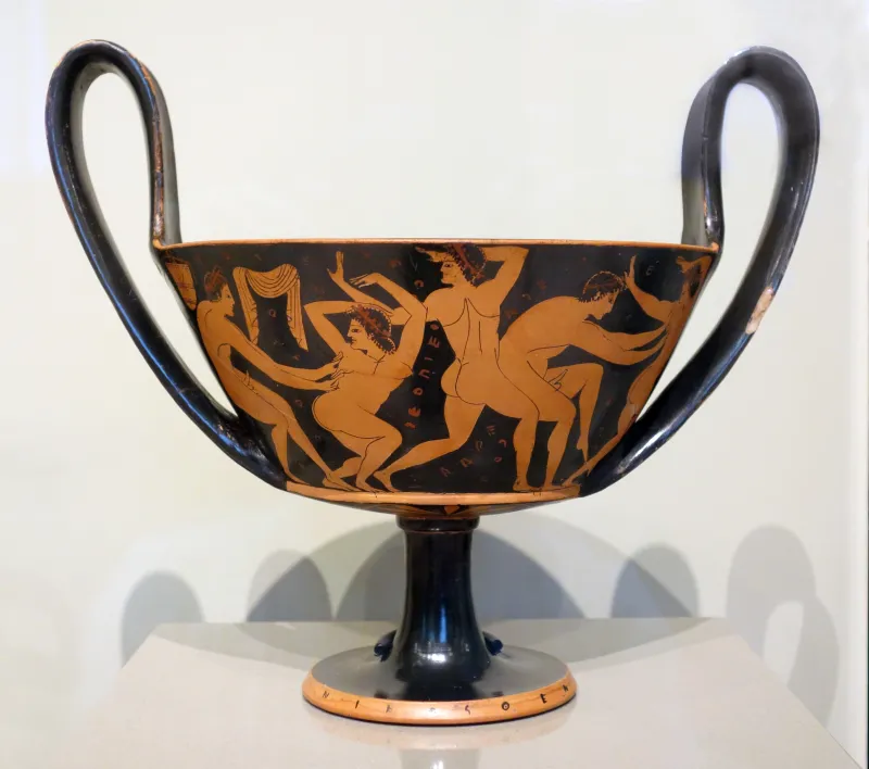 Red-Figure Kantharos Erotic Scenes (Boston Mfa 