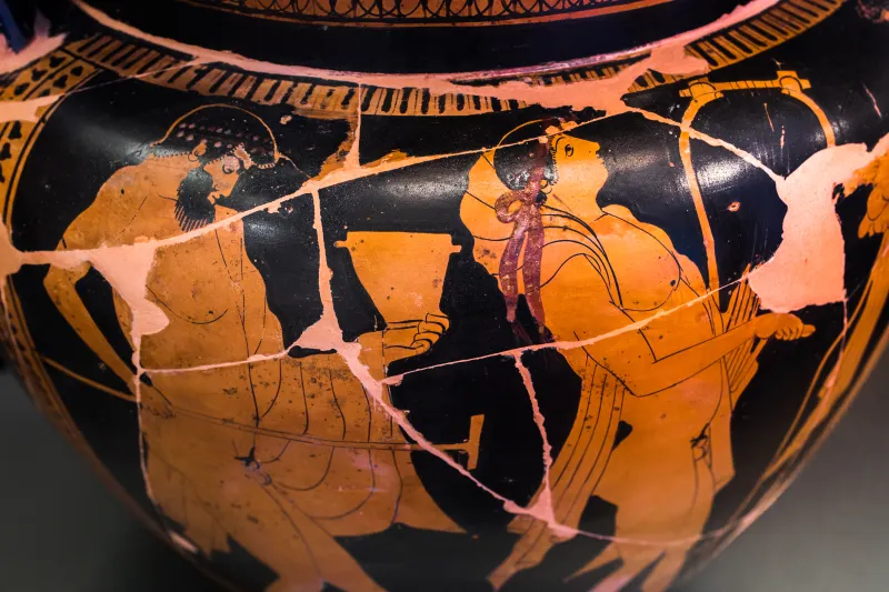 Cleveland Painter Arv 517 9 Komos - Three Draped Youths 