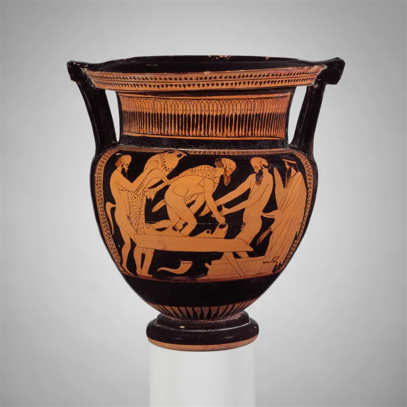 Terracotta Column-Krater (Bowl For Mixing Wine And Water) Met 
