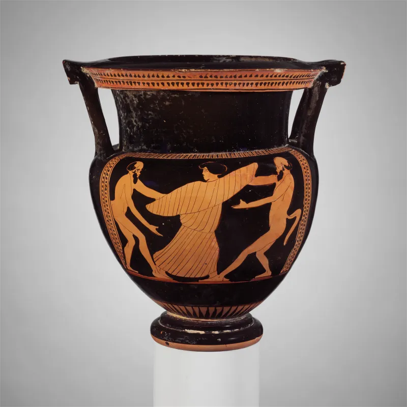 Terracotta Column-Krater (Bowl For Mixing Wine And Water) Met 