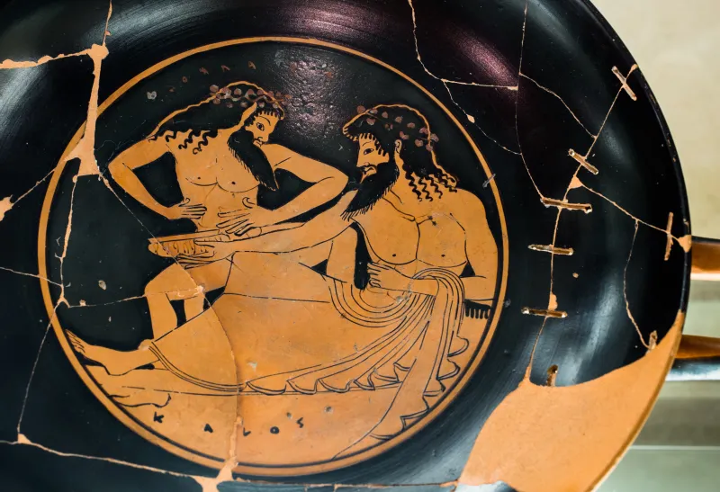 Colmar Painter Arv 355 39 Dionysos Reclining And Satyr -Satyr And Maenad Reclining 