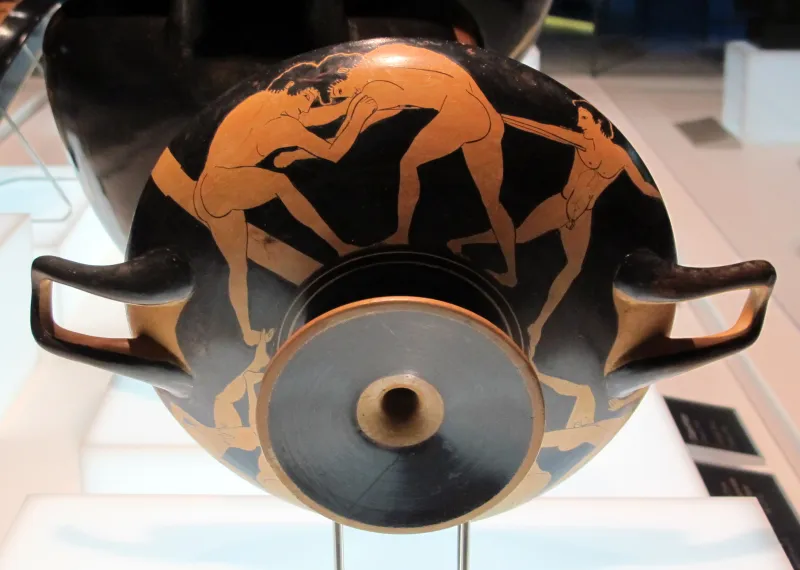 Pittore Di Colmar, Kylix Con Lottatori, 500 Ac 