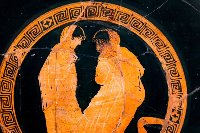 Curtius Painter - Arv 932 16 - Draped Youths Conversing - Roma Mnevg 20780 - 