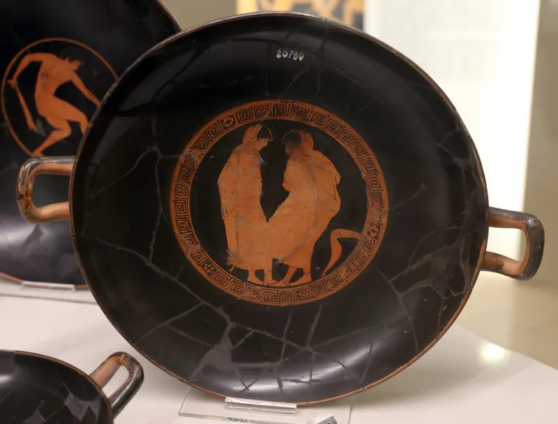 Pittore Di Curtius, Kylix Attica Con Colloqui, 470-460 Ac Dalla Tomba Dei Vasi Greci Alla Banditaccia 