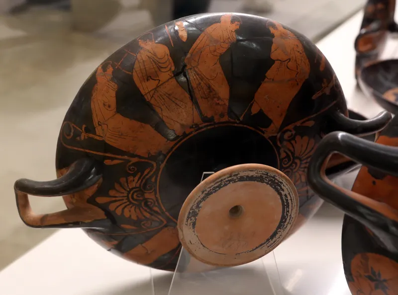Pittore Di Curtius, Kylix Attica Con Colloqui, 470-460 Ac Dalla Tomba Dei Vasi Greci Alla Banditaccia 