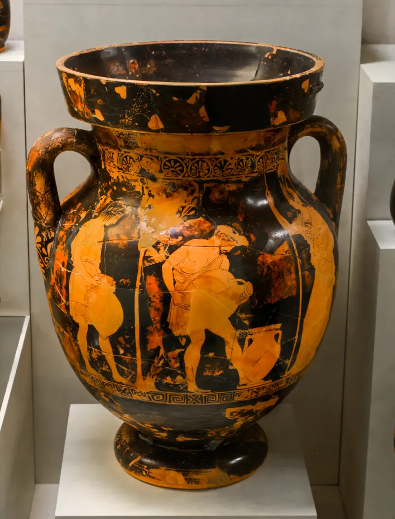 Dinos Painter Arv 1154 38Bis Persephone With Hades And Demeter - Youth And Man Selling Olive Oil 