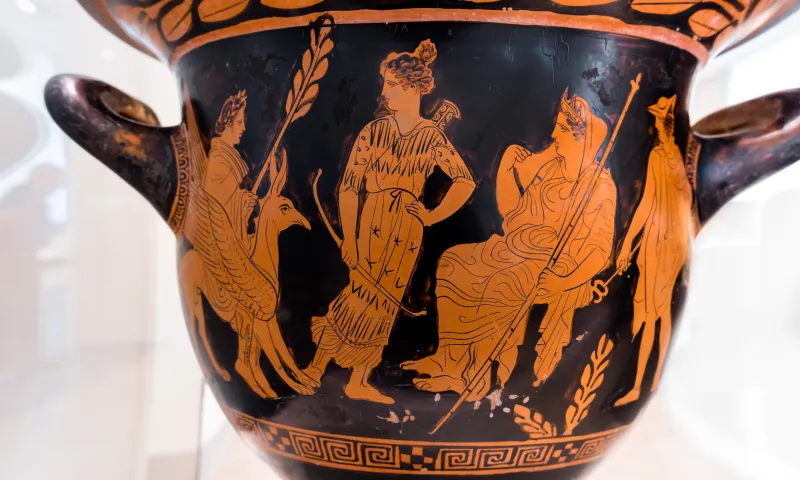Manner Of The Dinos Painter Arv 1156 8 Apollon And Artemis And Leto And Hermes 