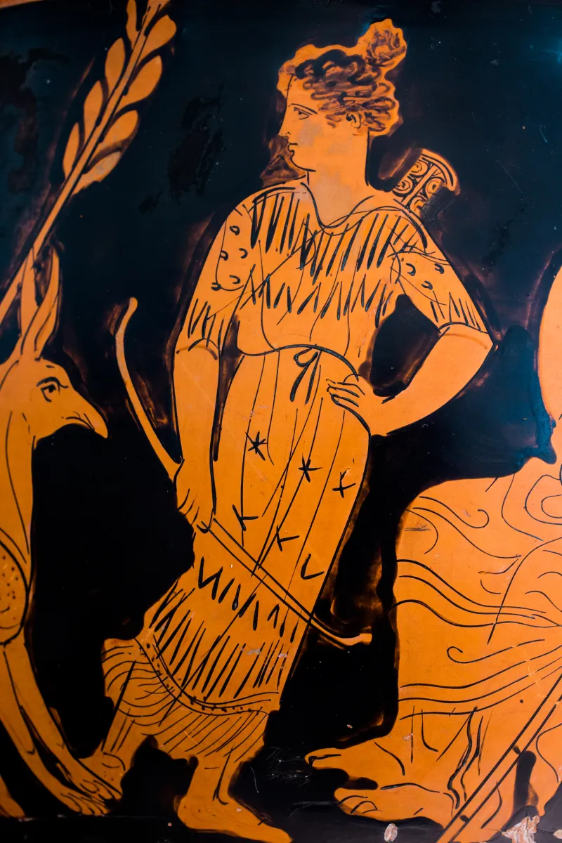 Manner Of The Dinos Painter Arv 1156 8 Apollon And Artemis And Leto And Hermes 