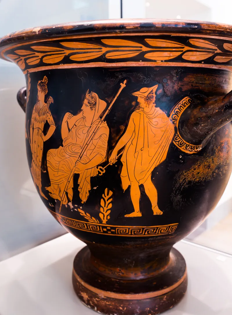 Manner Of The Dinos Painter Arv 1156 8 Apollon And Artemis And Leto And Hermes 