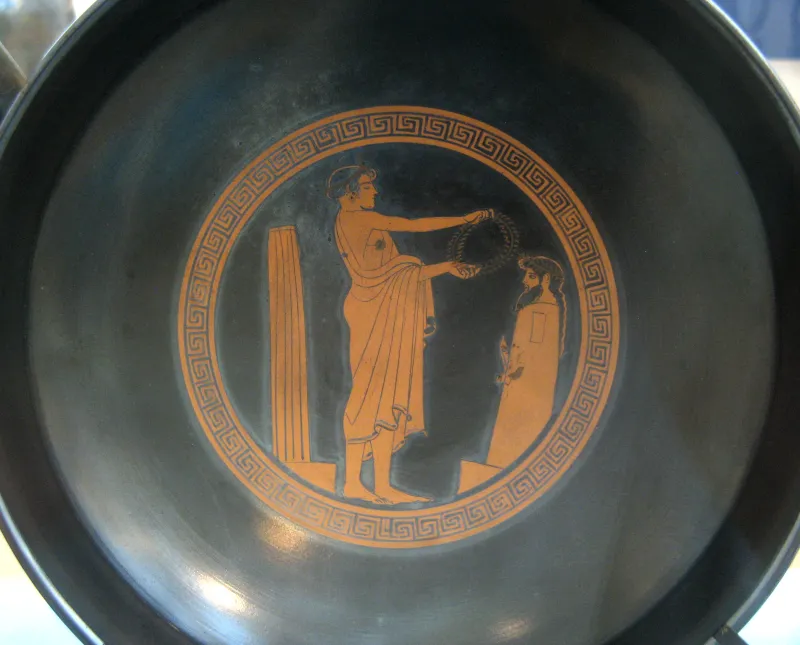 Attic Red-Figure Cup Youth Crownhing Herm (Copenhagen, Nat Mus 
