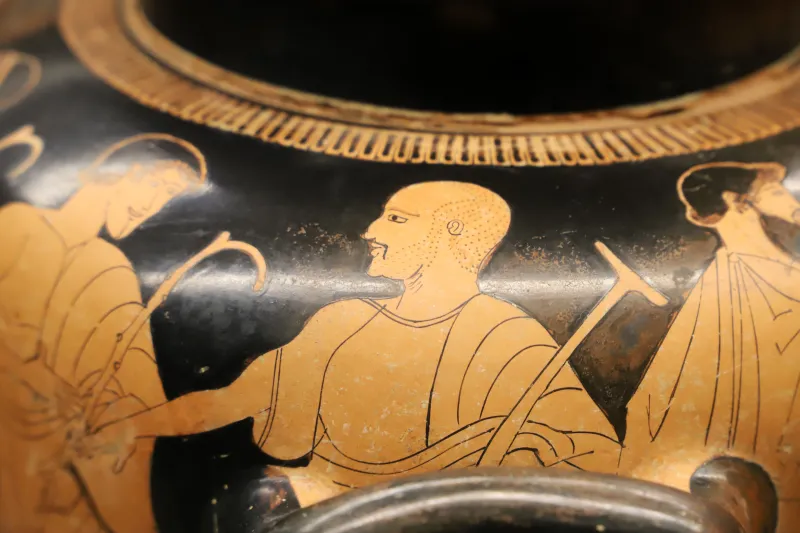 Pittore Della Dokimasia, Stamnos Con Hoplon Krisis Delle Armi Del Defunto Achille), 470-460 Ac 05 Uomo Con Barba E Capelli 