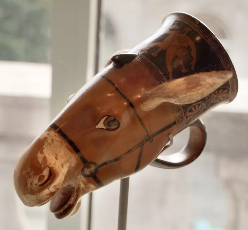Douris Rhyton A Forma Di Testa D'asino, Attica 460 Ac 