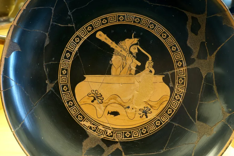 Herakles Sailing In A Cup, Attic Red-Figured Kylix, In The Manner Of Douris, 480 Bc, 16563 - Museo Gregoriano Etrusco - Vatican Museums - 