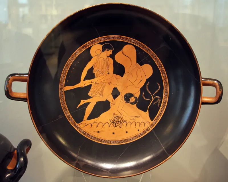 Pittore Di Douris Kylix Con Teseo Che Spinge Scirone In Mare, 480 Ac 01 Da 