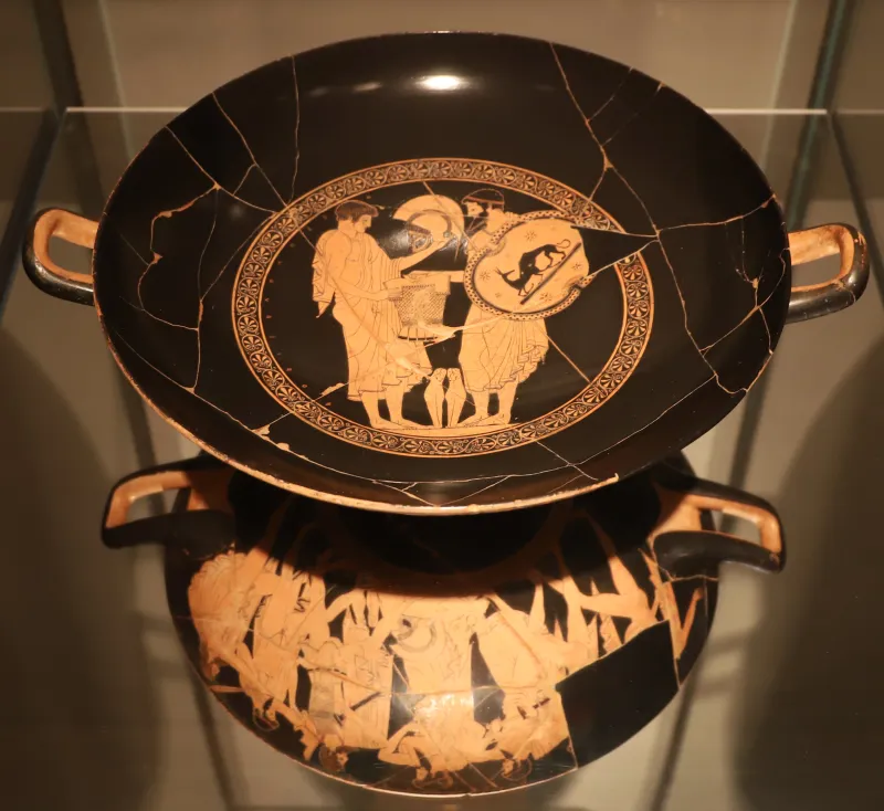 Python E Douris, Coppa Attica Con Contesa Tra Aiace E Ulisse E Ulisse Per Le Armi Di Achille, 490 Ac Da Cerveteri (Vienna, Khm) 