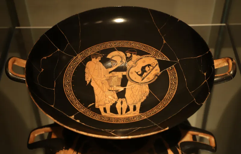 Python E Douris, Coppa Attica Con Contesa Tra Aiace E Ulisse E Ulisse Per Le Armi Di Achille, 490 Ac Da Cerveteri (Vienna, Khm) 