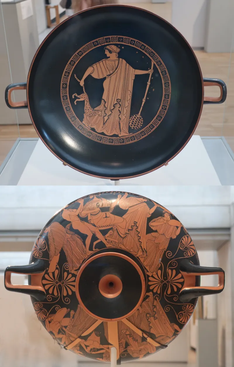 Red-Figure Cup Showing The Death Of Pentheus And A Maenad By Douris, Kimbell Art 