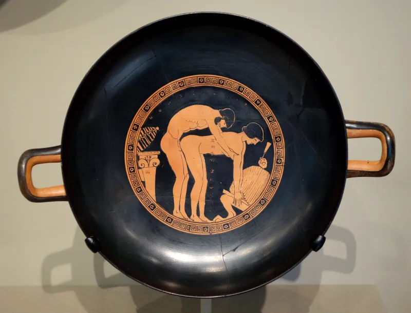 Red-Figure Kylix Erotic Scene (Boston Mfa 