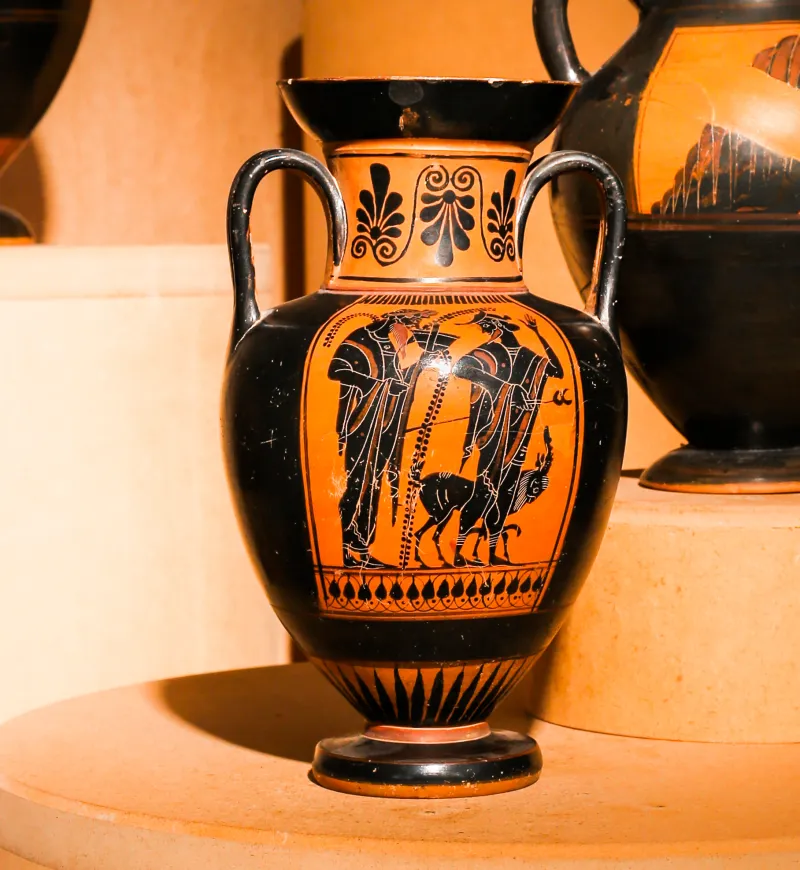 Edinburgh Painter - Abv 477 2 - Herakles With Hermes And Athena - Dionysos And Hermes - Erlangen As I 346 - 