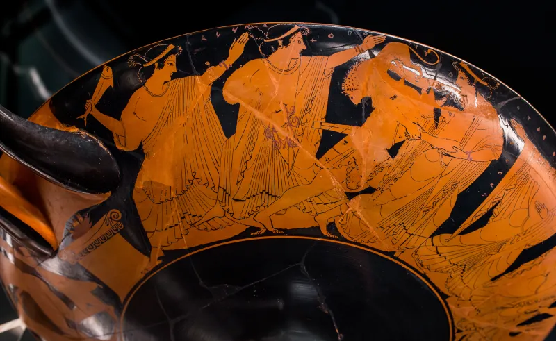 Epeleios Painter Arv 146 2 Satyr Filling Krater - Peleus Subduing Thetis - Komos 