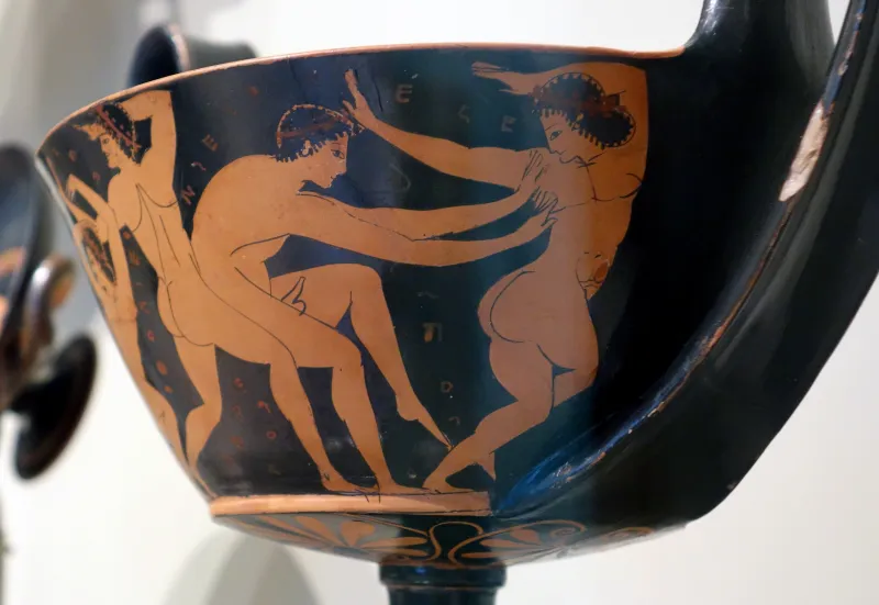 Red-Figure Kantharos Erotic Scenes (Boston Mfa Detail 