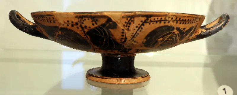 Cerchia Di Epiktetos, Kylix Attica A Occhioni, Con Dioniso E Gorgone, 525-500 Ac Da Monteluce 
