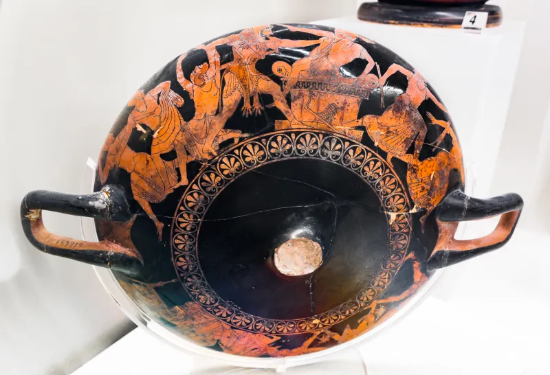 Epiktetos - Arv 72 24 - Woman Riding Phallos Bird - Achilles And Memnon Duelling - Herakles And Busiris - Roma Mnevg 57912 - 