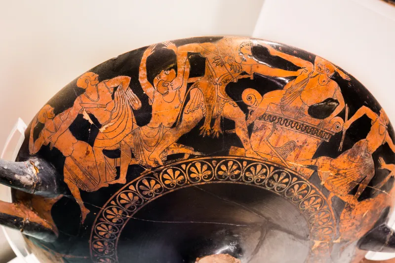 Epiktetos - Arv 72 24 - Woman Riding Phallos Bird - Achilles And Memnon Duelling - Herakles And Busiris - Roma Mnevg 57912 - 